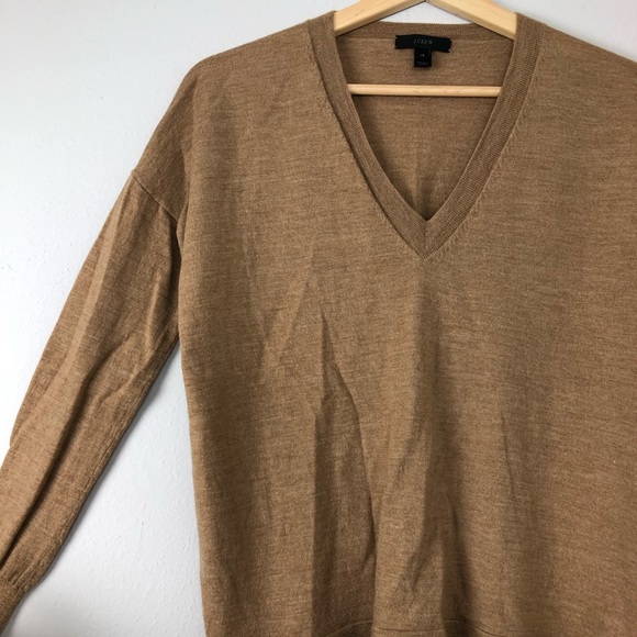 J. Crew Wool Tan Pullover Sweater - Picture 2 of 3